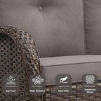 Belord 6 Pieces Wicker Patio Conversation Sets - Image 4