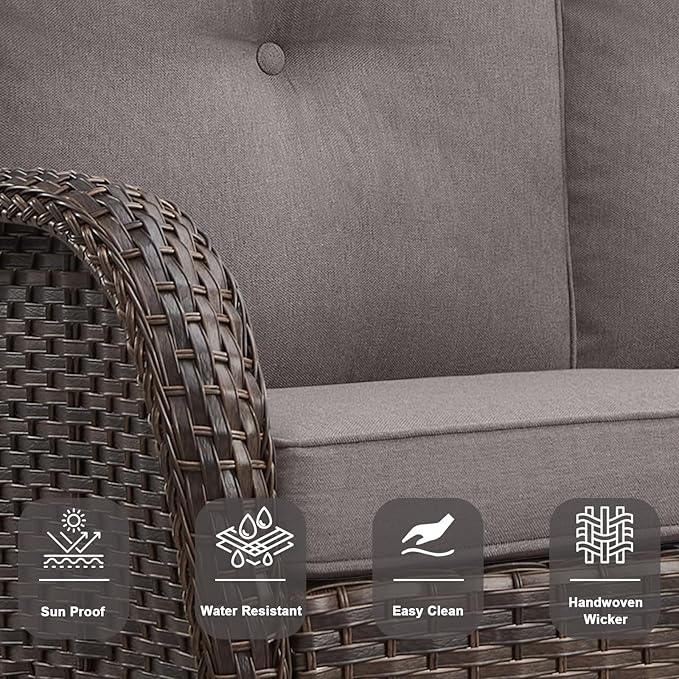 Belord 6 Pieces Wicker Patio Conversation Sets - Image 4