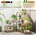 Bamworld Plant Stand Indoor Corner Plant Shelf Outdoor - Image 4