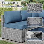 SUNLEI 5 Piece Patio Furniture Sets, Low Back All-Weather Rattan Sectional Sofa - Image 4
