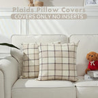 Stellhome Pack of 2 Linen Buffalo Check Decorative Fall Throw Pillow Covers - Image 5