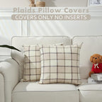 Stellhome Pack of 2 Faux Linen Buffalo Check Throw Pillow Covers, Farmhouse - Image 5