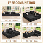 Hobestluk Modular Sectional Sofa Couches L-Shape Couch 3 Seat Modular Sofa - Image 6