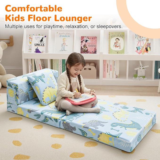 MeMoreCool Glow Dinosaur Tri-fold Sofa Bed - Image 3