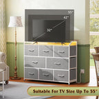 WLIVE Dresser TV Stand with Power Outlets, Led Dresser - Image 7