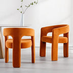 RIVOVA Modern Barrel Dining Chairs Set of 8, Velvet Upholstered Accent Side - Image 7