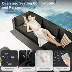 Aoxun Patio Furniture Set with Umbrella, 8 Piece Outdoor Sectional Sofas - Image 4