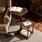 Faesun Swivel Side Table for Couch Arm, Height Adjustable C Shaped End Table - Image 2