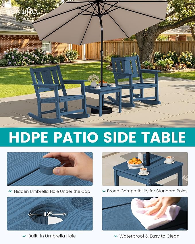 SERWALL Outdoor Rocking Chairs Set of 2 - Image 9