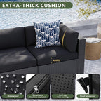 Aoxun 10 Piece Patio Furniture Set Wicker Patio Sectional Sofa Set Outdoor - Image 5
