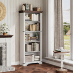 5-Tier Farmhouse Bookshelf, 61.1 inch Tall Bookcase - Image 6