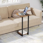 Hosfais Side Table Small End Table, C-Shaped Wood Sofa Table - Image 3
