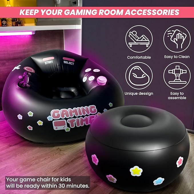 FranFusion Inflatable Pink Gaming Chair - Image 6
