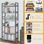 HCHQHS 6 Tier Bookshelf, Adjustable Industrial Bookcase, Vertical Tall Book - Image 6