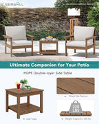SERWALL HDPE Patio Sofa Set, 3-piece Sectional Outdoor Furniture Set, All - Image 5