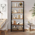 IRONCK Bookshelf, 31.5in Wide Shelf 6 Tier Bookcase, 110lbs/shelf Vintage - Image 7