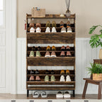 BORNOON Shoe Cabinet with 3 Flip Drawers Narrow Shoe Storage Cabinet Organizer - Image 7