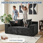 Boneless Loveseat Sleeper Sofa Bed, 3-in-1 Convertible Sofa Bed and Floor Futon - Image 5