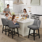 YaFiti Swivel Bar Stools Set of 3, 26 Inch Counter Height Bar Stools - Image 2