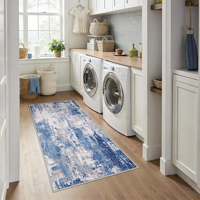 RELEANY Washable Area Rugs 3x6 Non-Slip Modern Abstract Soft - Image 3