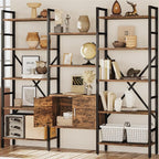 INNOD 70" Triple 5 Tier Book Shelf, Large Industrial Bookcase - Image 3