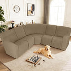ALIECOM 100% Waterproof Recliner Sectional Couch Covers L Shape Stretch Corner - Image 2