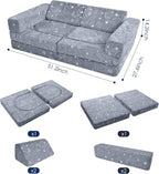 MeMoreCool 10-Piece Kids Couch, Modular Kids Sofa - Image 3
