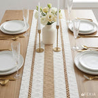 FEXIA Boho Table Runner for Hoilday Spring Home Decor Farmhouse Rustic Table - Image 4