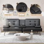 Shahoo Convertible Folding Futon Sofa Bed Sleeper Couch - Image 5
