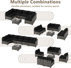 LOUVIXA 7 Piece Outdoor Patio Furniture Set, Outdoor Sectional Sofa, Wicker - Image 3