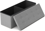 GLAXYFUR 43 Inches Folding Storage Ottoman Bench, Storage Chest, Footrest by GLAXYFUR