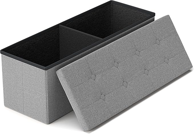 GLAXYFUR 43 Inches Folding Storage Ottoman Bench, Storage Chest, Footrest by GLAXYFUR