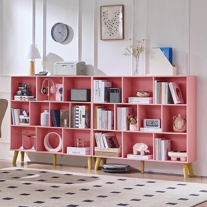 LEYAOYAO 10 Cube Bookshelf, 3 Tier Modern Wide Bookcase - Image 5