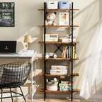 6 Tiers Bookshelf Organizer Industrial Shelf, Modern Open Display Storage - Image 3