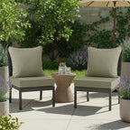 Summsun Water Resistant Outdoor Chair Cushions, Faux Linen Backrest and Deep - Image 9