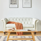 Chesterfield Loveseat Sofa, Modern Leather Small Sofa Couch 2 Seater by RUSTYER