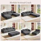 Vesgantti 119" Oversized U-Shaped Modular Sectional Sofa, Corduroy Cloud Couch - Image 2
