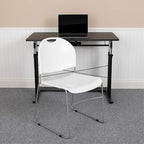 Flash Furniture HERCULES Series 880 lb. Capacity White Ultra-Compact Stack Chair - Image 2