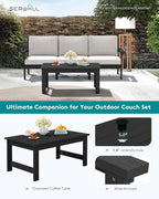 SERWALL HDPE Patio Sofa Set, 4-piece Sectional Outdoor Furniture Set, All - Image 5
