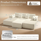 108" Cloud Sectional Couch, Comfort Sleep Sofa - Image 2