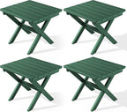 SERWALL Folding Outdoor Side Table Set of 4, Small Adirondack Side Table by SERWALL