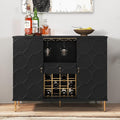 Modern Bar Cabinet with Drawer, Liquor Cabinet with Wine Glass Racks and Shelves by MROJISC