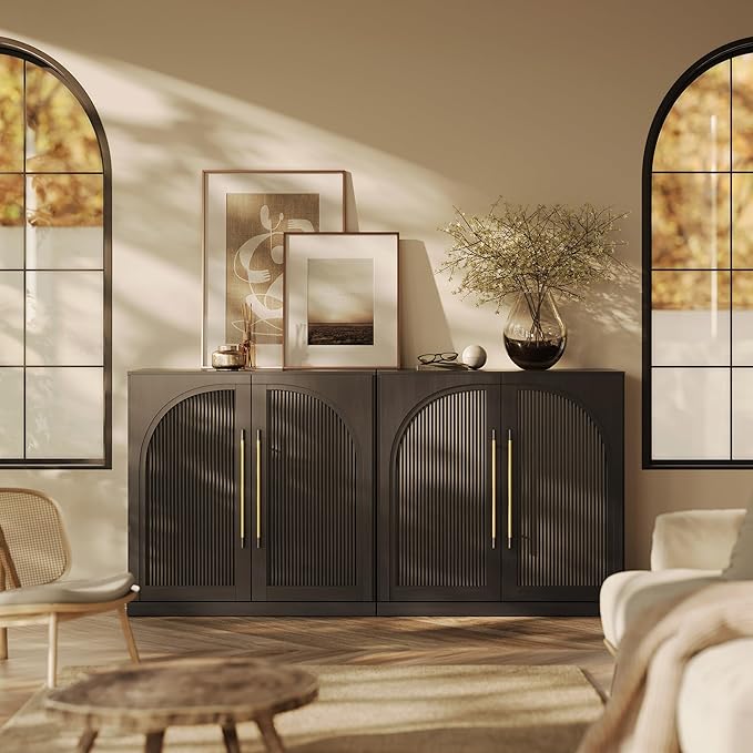 BELLEZE Set of 2 Modular Sideboard by BELLEZE