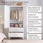erosoei Metal Armoire Wardrobe Closet, 71 "Metal Clothing Storage Cabinet - Image 3