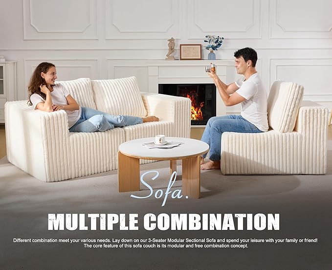 Modular Sectional Sofa 3-Seater Modular Couch - Image 6