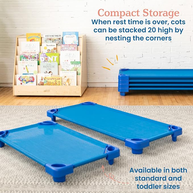ECR4Kids Stackable Kiddie Cot, Ready-to-Assemble, Standard Size, Classroom - Image 5
