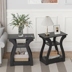 FROMJBEST Black End Table Set of 2 - Image 7