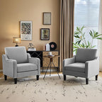 VINGLI Mid Century Modern Accent Chair, Light Grey Fabric Accent Chairs - Image 10