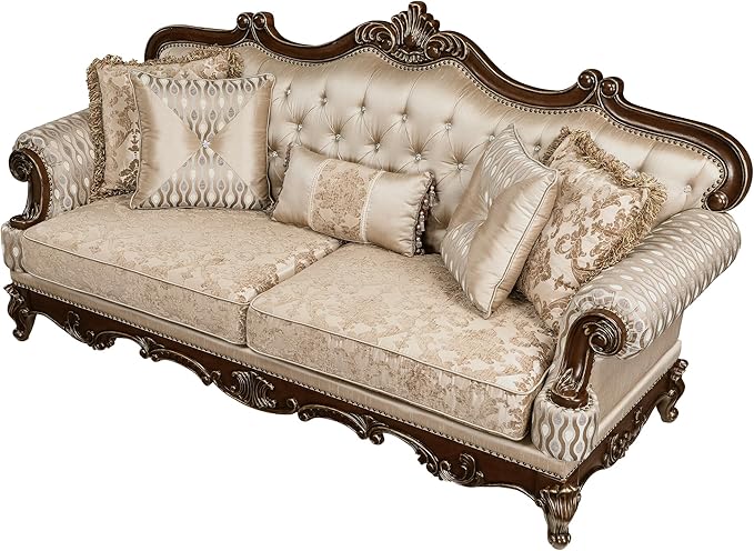 Lexicon Traditional Sofa Couch for Living Room, Rolled Arm Sofa - Image 6