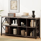 8 Cube Storage Organizer Bookshelf, Industrial Horizontal Bookcase, Accent by Unknown